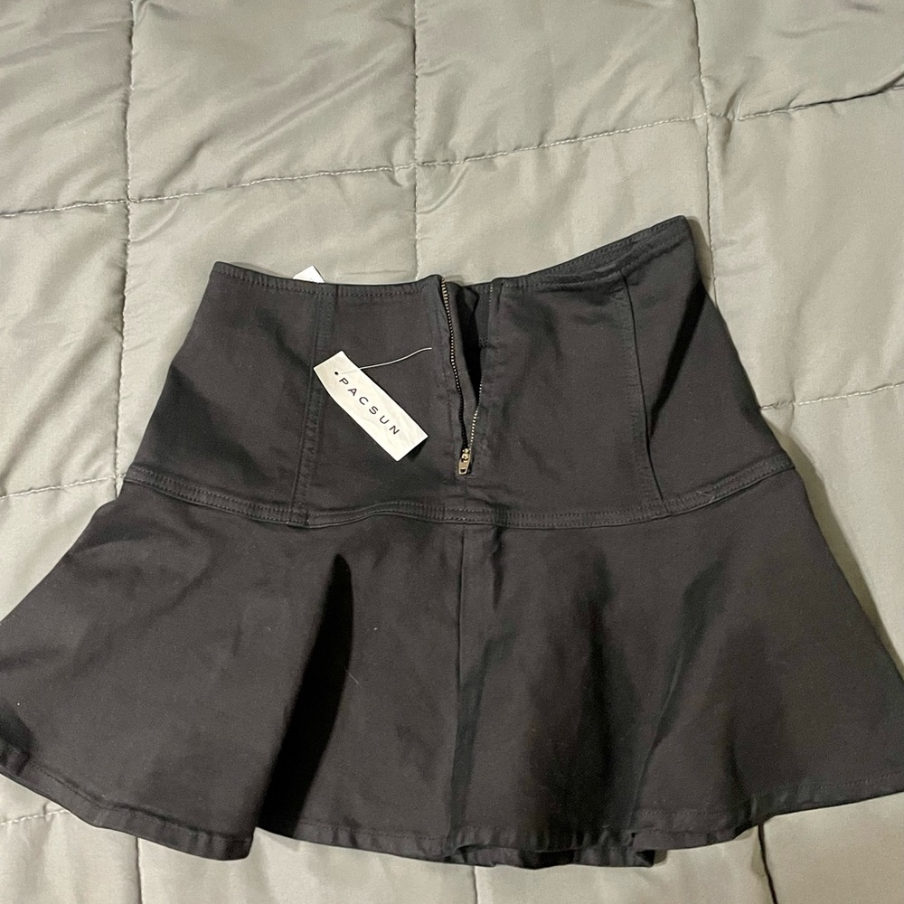 Pacsun Black Zip Up Jean Mini Skirt